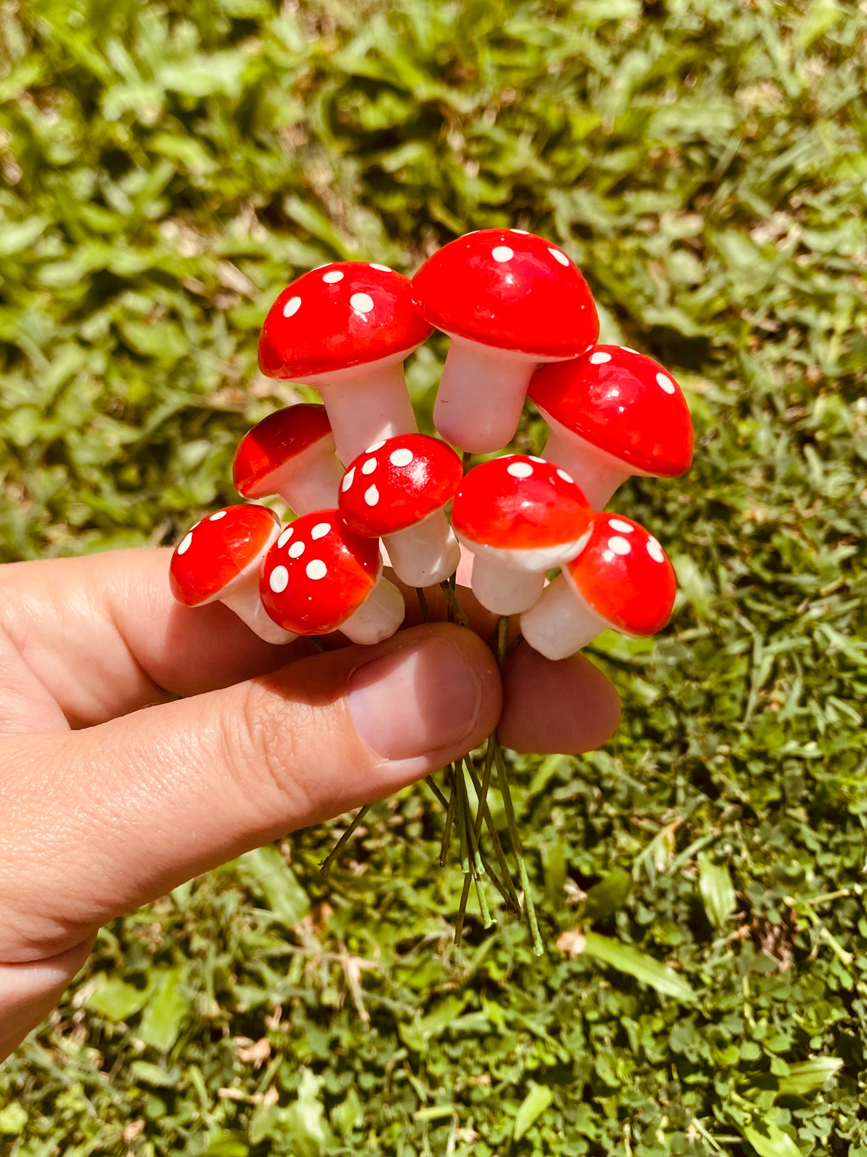 Mini foam mushrooms