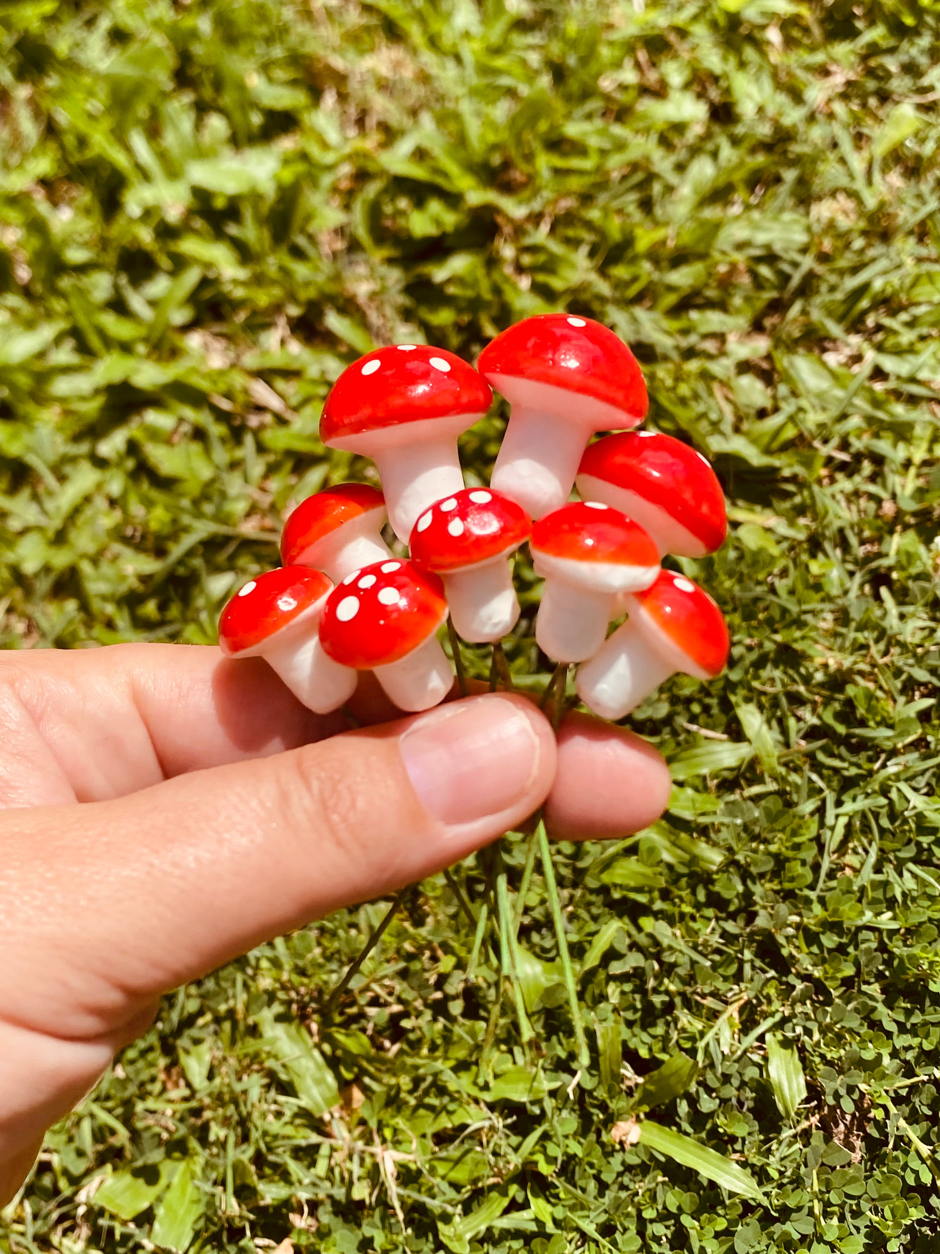 Mini foam mushrooms